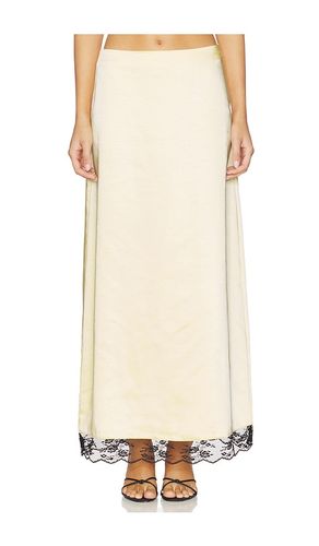X REVOLVE Rena Satin And Lace Skirt in Lemon. - size S (also in XS, M) - 4th & Reckless - Modalova