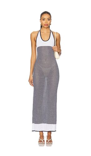 Dena Striped Halter Maxi Dress in White,Navy. - size L (also in XL) - 525 America - Modalova