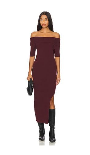 Jennifer Off Shoulder Midi Rib Dress in Wine. - size M (also in S, XL, XS) - 525 - Modalova