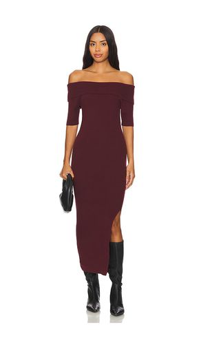 Jennifer Off Shoulder Midi Rib Dress in Wine. - size M (also in XL, XS) - 525 - Modalova