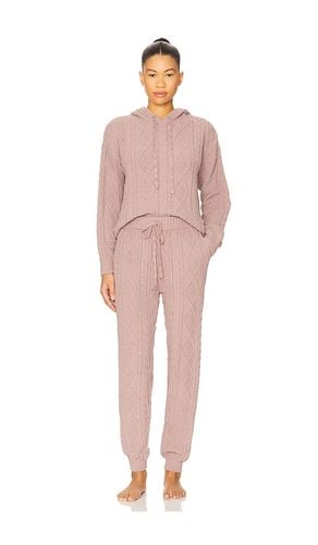 Hallie Chenille Cable Hoodie & Jogger Set in Taupe. - size L (also in M, S, XL, XS) - 525 - Modalova