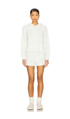 Sutton Chenille Cable Hoodie & Short Set in White. - size L (also in M, S, XL, XS) - 525 - Modalova