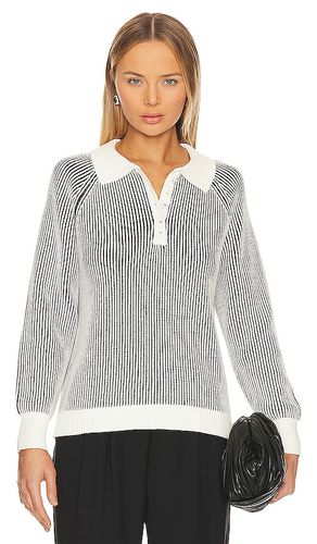 Plaited johnny collar pullover sweater en color negro, blanco talla L en - Black,White. Talla L (también en M, S, XL, XS) - 525 - Modalova
