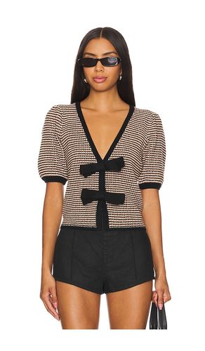 Elaine Puff Sleeve Bow Cardi in Neutral. - size M (also in S, XS) - 525 America - Modalova