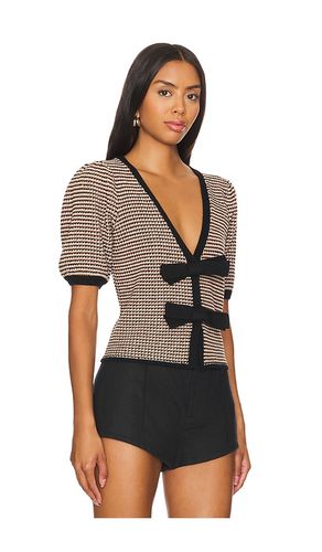 Elaine Puff Sleeve Bow Cardi in Neutral. - size M (also in S, XS) - 525 America - Modalova