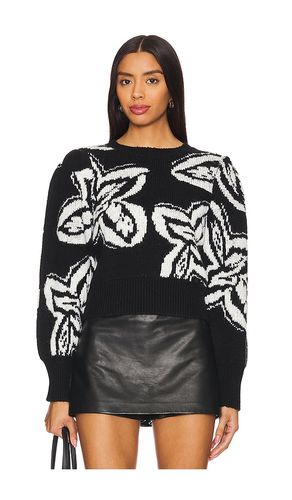 Savannah Floral Jacquard Crew Neck Pullover in Black. - size S (also in XS) - 525 - Modalova