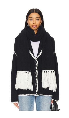 Tierney boucle coatigan w scarf en color negro talla L en - Black. Talla L (también en M, S, XL, XS) - 525 - Modalova