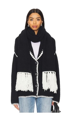 Tierney boucle coatigan w scarf en color negro talla L en - Black. Talla L (también en M, S, XS) - 525 - Modalova