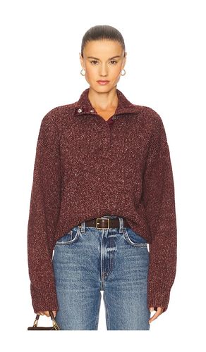 Henley Snap Front Sweater in Burgundy. - size L (also in M, S, XL, XS) - 525 - Modalova