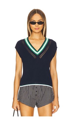 Wendy Varsity Crochet V-neck Vest in Navy. - size L (also in M, S, XL, XS) - 525 - Modalova
