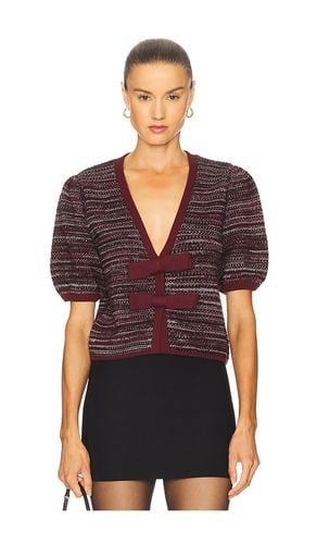 Elaine Marled Bow Cardigan in Burgundy. - size L (also in M, S, XS) - 525 - Modalova