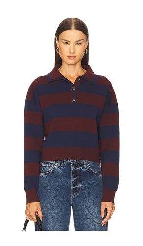 Lennon Double Collar Rugby Stripe Pullover in Burgundy. - size L (also in M, S, XL, XS) - 525 - Modalova