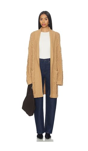 Peggy Shawl Collar Cable Cardigan in Tan. - size L (also in M, S, XS) - 525 America - Modalova