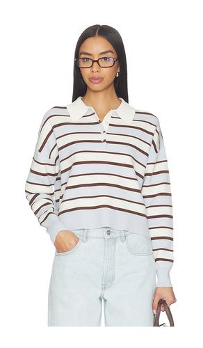 Seraphina Cropped Rugby Pullover in White,Baby Blue. - size L (also in XL) - 525 America - Modalova