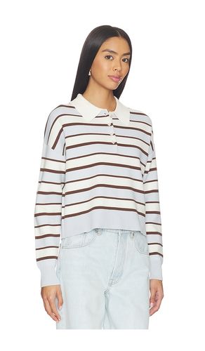 Seraphina Cropped Rugby Pullover in White,Baby Blue. - size L (also in XL) - 525 America - Modalova