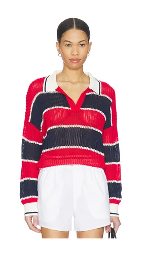 Alexa Rugby Stripe Polo Pullover in Red,Navy. - size M (also in S, XL, XS) - 525 America - Modalova