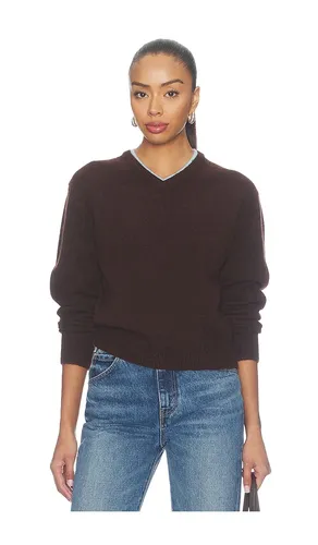Double Neck Trim V-neck Sweater in Brown. - size M (also in S, XS) - 525 America - Modalova