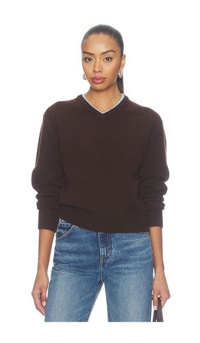 Double Neck Trim V-neck Sweater in Brown. - size S (also in XS, M) - 525 America - Modalova
