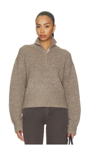 Boxy Snap Front Henley Sweater in Brown. - size M (also in S, XS) - 525 America - Modalova