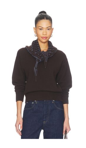 Lennox High Vee Pullover Sweater With Removable Scarf in Chocolate. - size L (also in M, S, XL, XS) - 525 America - Modalova