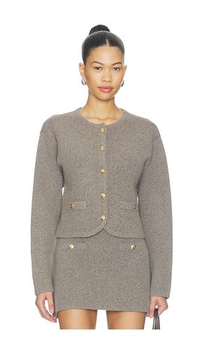 Theodora Curved Hem Button Front Jacket in Taupe. - size L (also in M, S, XS) - 525 America - Modalova