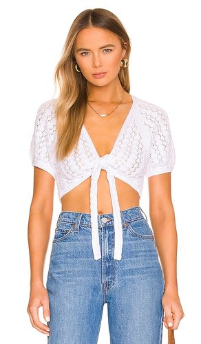Pointelle tie front top en color blanco talla L en - White. Talla L (también en M, S, XS) - 525 - Modalova