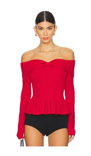 Morgan Off Shoulder Peplum Top in Red. - size S (also in M) - 525 America - Modalova