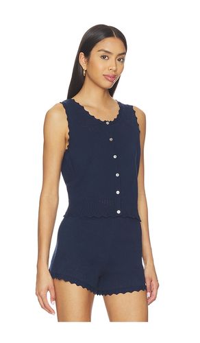 Valentina Button Down Sleeveless Top in Navy. - size L (also in M, S, XL) - 525 America - Modalova