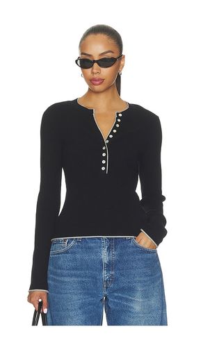 Emmeline Rib Layered Henley in Black. - size M (also in S, XS) - 525 America - Modalova