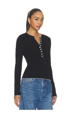Emmeline Rib Layered Henley in Black. - size M (also in S, XS) - 525 America - Modalova