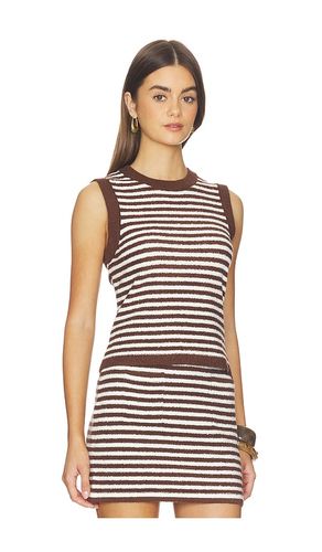 Alessia Teddy Stripe Crew Neck Tank in Chocolate. - size M (also in S, XS) - 525 America - Modalova