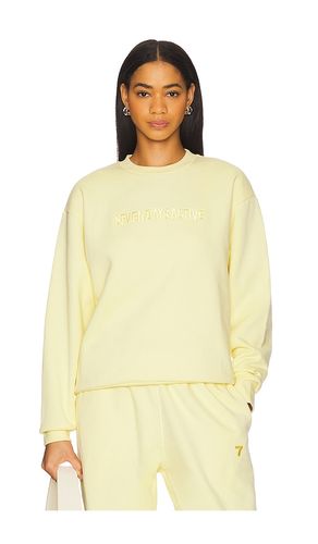 Organic Fitted Crewneck Sweatshirt in Lemon. - size S (also in XS) - 7 Days Active - Modalova