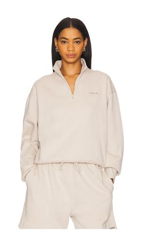 Organic Fitted Half Zip Sweatshirt in Taupe. - size L (also in M, S, XS) - 7 Days Active - Modalova