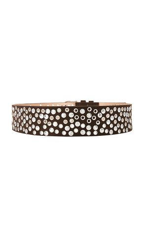 Studded Brown Suede Belt With Mixed Metal Grommets in Brown - 8 Other Reasons - Modalova