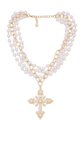 Cross Pearl Necklace in Metallic - 8 Other Reasons - Modalova