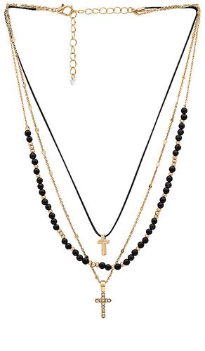 Cross Layered Necklace in Metallic Gold - 8 Other Reasons - Modalova