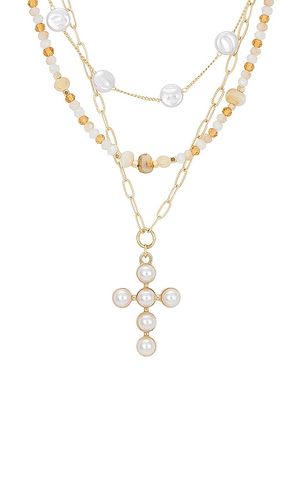Cross Layered Necklace in Metallic - 8 Other Reasons - Modalova