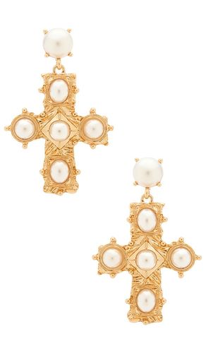 Rafael Cross Stud Earrings in Metallic ,White - 8 Other Reasons - Modalova