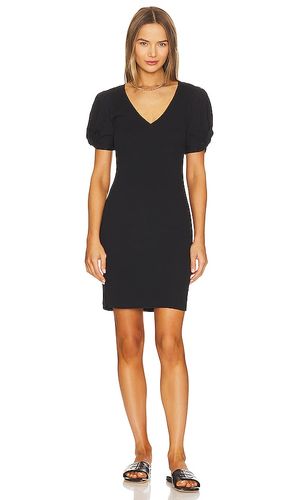 Vestido fruncido con cuello en v y mangas abullonadas en color negro talla XXS en - Black. Talla XXS (también en XS, S, M - 1. STATE - Modalova