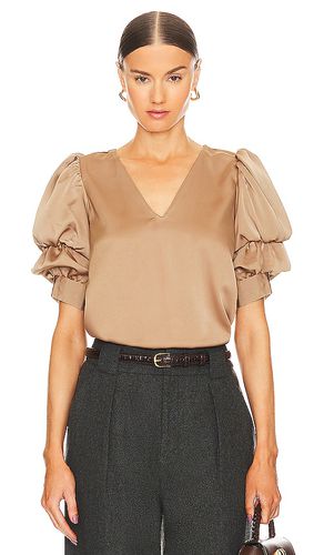 Tiered bubble sleeve top in color tan size L in - Tan. Size L (also in M, S, XL, XS) - 1. STATE - Modalova