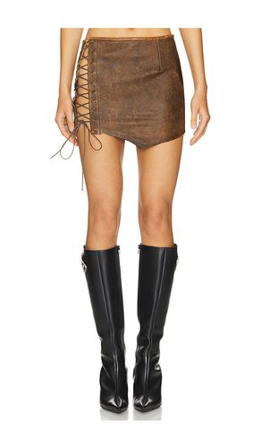 Leather Lace Up Skirt in . - size L (also in M, S) - 1XBLUE - Modalova