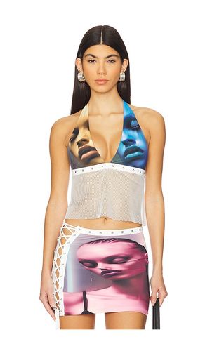 AI Fishnet Top in Blue,Tan. - size M (also in S) - 1XBLUE - Modalova