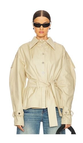 Puffy Sleeve Belted Jacket in Tan. - size 10/M (also in 6/XS, 8/S) - AAIZEL - Modalova