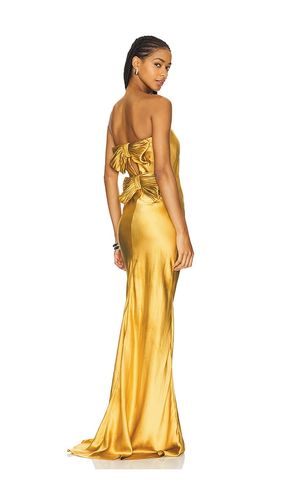 Bustier Bow Gown in Metallic Gold. - size 4 (also in 6) - Alejandra Alonso Rojas - Modalova