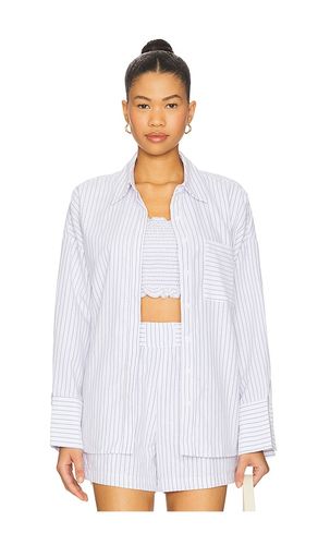 Alice Button Down Top in White,Blue. - size M (also in S, XS) - ALL THE WAYS - Modalova