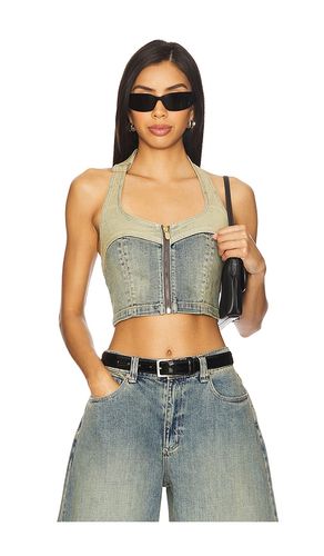 Roxie Denim Halter Top in Blue. - size L (also in M, S, XS) - Abrand - Modalova