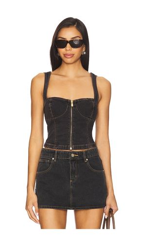 Cara Denim Top in Black. - size L (also in M) - Abrand - Modalova