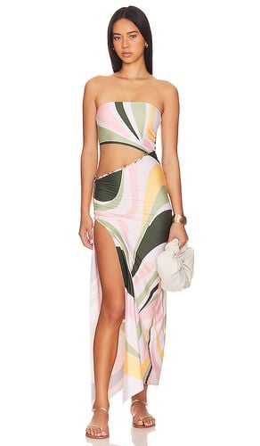 X Revolve Gwen Vitreo Midi Dress in Rose,Sage. - size L (also in M, S, XL) - Agua Bendita - Modalova