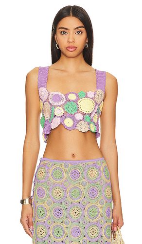 Tanit Crop Top in Lavender,Green. - size L (also in M, S) - Agua Bendita - Modalova