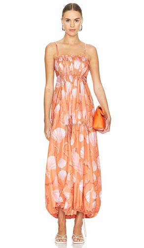 Seashell Frilled Long Dress in Coral. - size L (also in M) - ADRIANA DEGREAS - Modalova